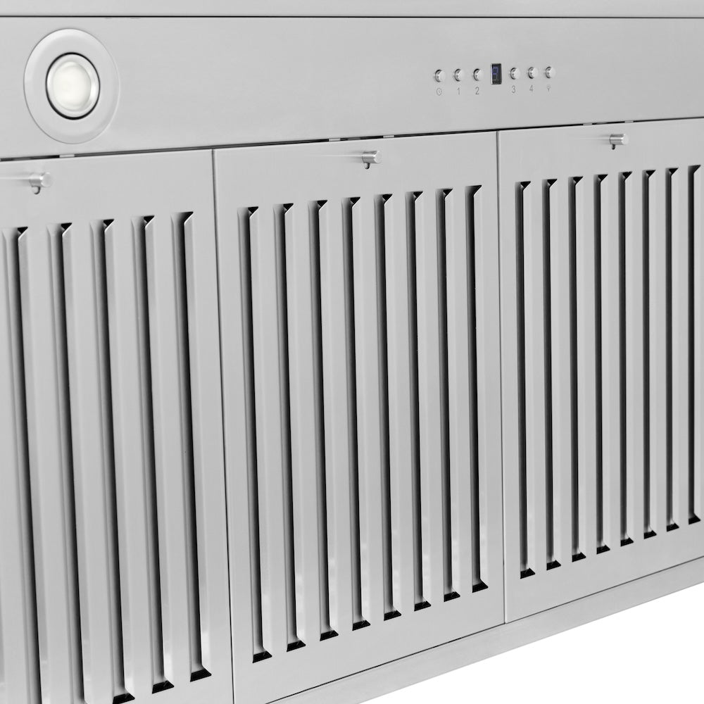 ZLINE 48 in. Convertible Fingerprint Resistant DuraSnow® Stainless Steel Range Hood with Stainless Steel Handle (KB4SNX-48)