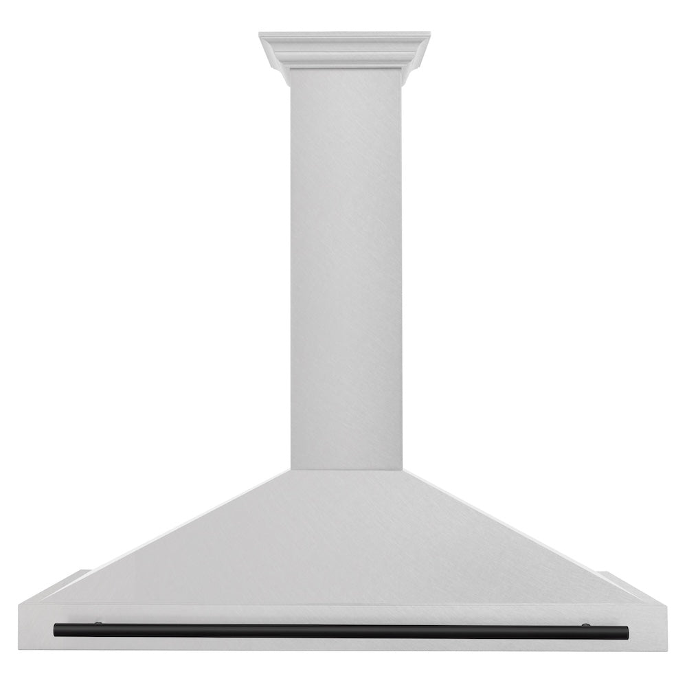 ZLINE 48 in. Autograph Edition Convertible Fingerprint Resistant DuraSnow® Stainless Steel Range Hood with Matte Black Handle (KB4SNZ-48-MB)