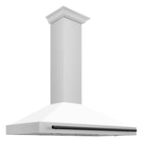 ZLINE 48 in. Autograph Edition Convertible Stainless Steel Range Hood with White Matte Shell and Matte Black Accents (KB4STZ-WM48-MB)