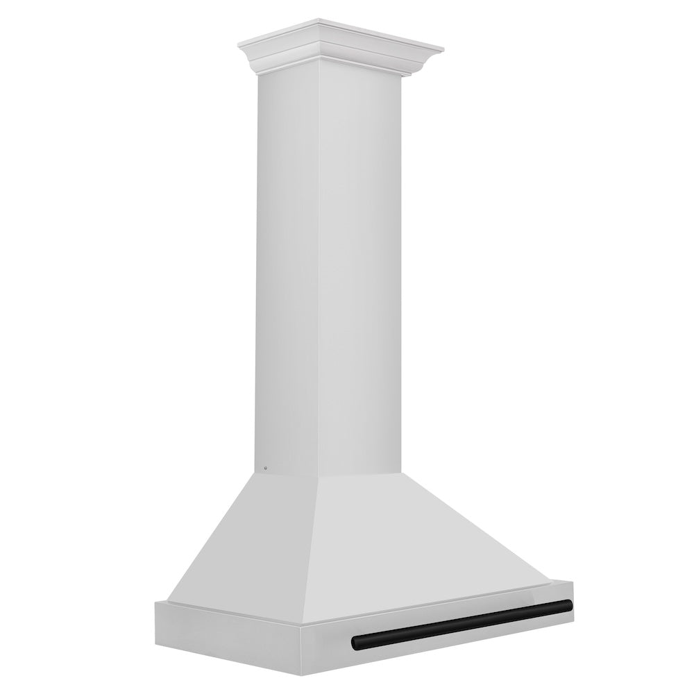 ZLINE 30 in. Autograph Edition Convertible Stainless Steel Range Hood with Stainless Steel Shell and Matte Black Accents (KB4STZ-30-MB)