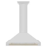 ZLINE 36 in. Autograph Edition Convertible Stainless Steel Range Hood with Stainless Steel Shell and Polished Gold Accents (KB4STZ-36-G)