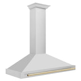 ZLINE 48 in. Autograph Edition Convertible Stainless Steel Range Hood with Stainless Steel Shell and Polished Gold Accents (KB4STZ-48-G)