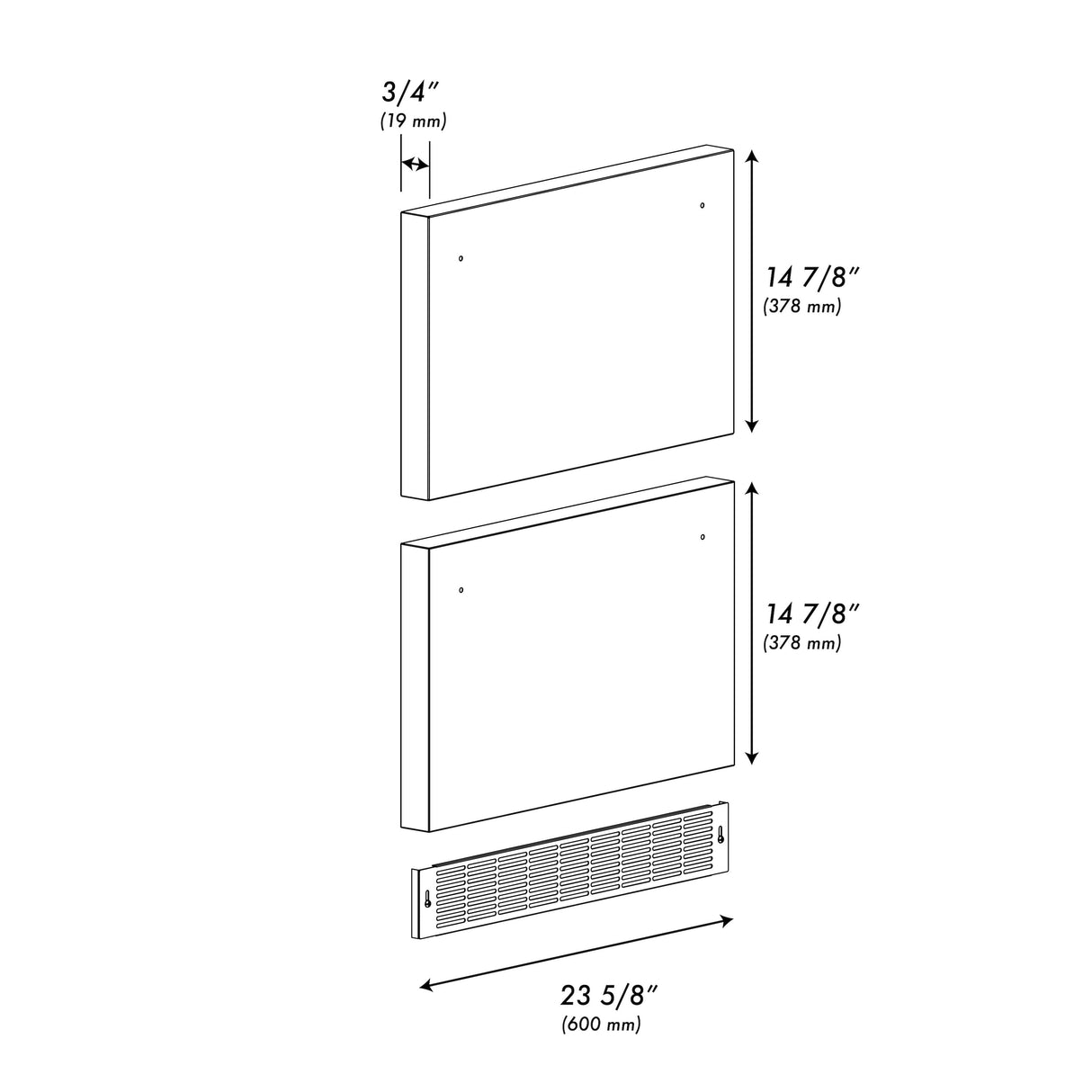 ZLINE 24 In. Touchstone Refrigerator Drawer Panels in Black Matte (RDPO-BLM-24)