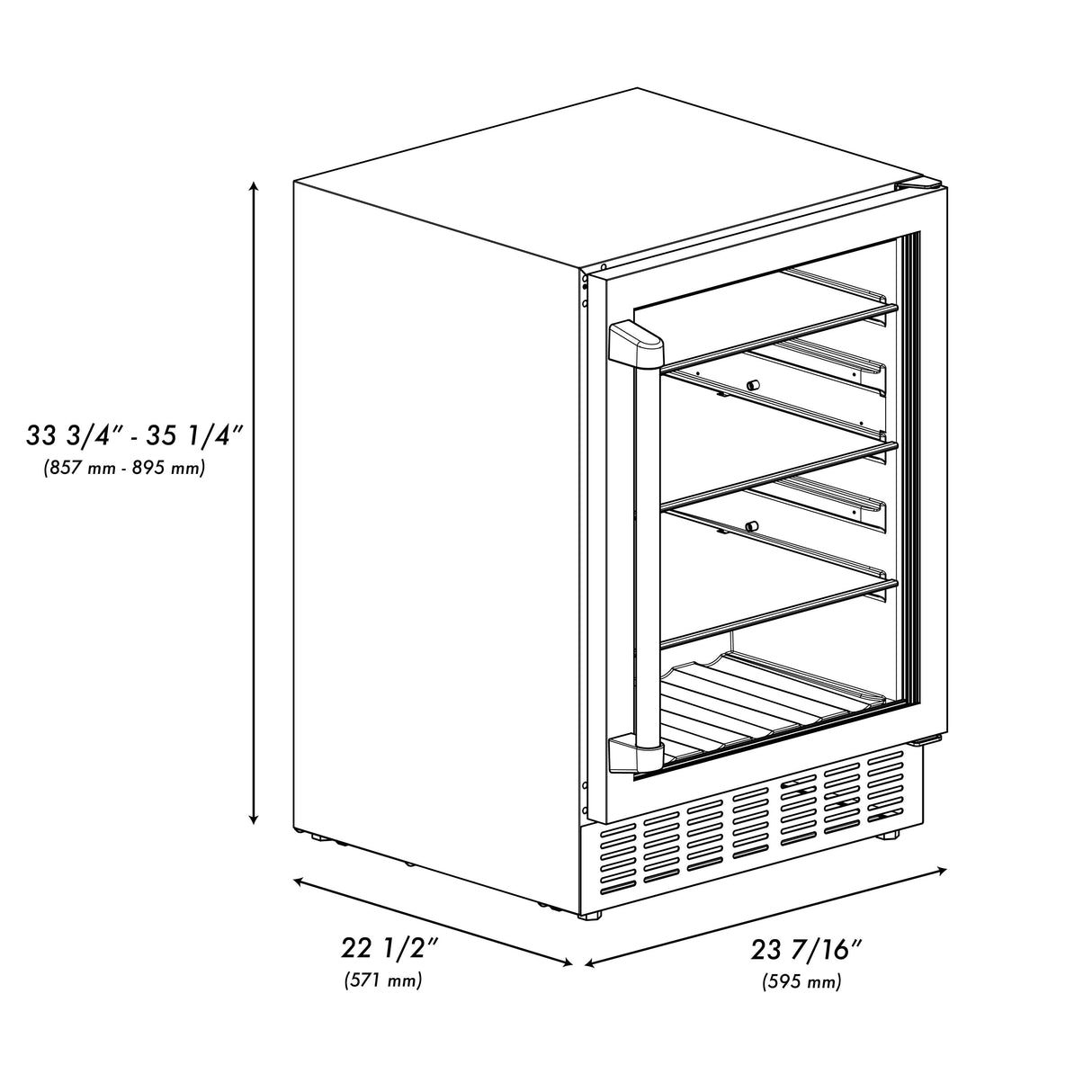 ZLINE 24" Autograph Edition 154 Can Beverage Cooler Fridge with Adjustable Shelves in Stainless Steel with Polished Gold  Accents (RBVZ-US-24-G)