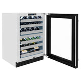 ZLINE 24 in. Touchstone Dual Zone 44 Bottle Wine Cooler With Black Matte Glass Door (RWDO-BLM-24)