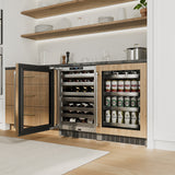 ZLINE 24 In. Touchstone Beverage Fridge with Panel-Ready Glass Door and Champagne Bronze Handle (RBSPOZ-24-CB)