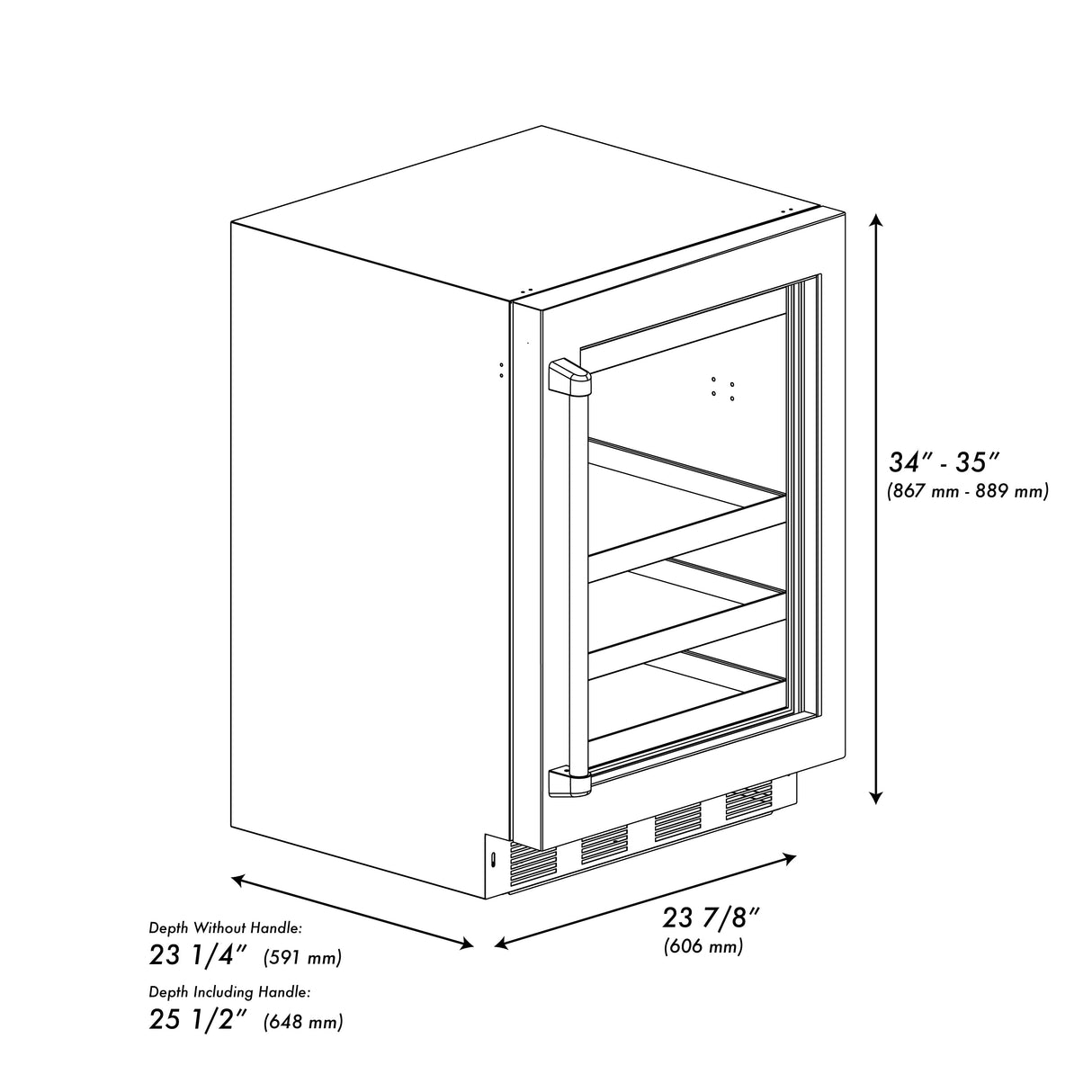 ZLINE 24 in. Touchstone 151 Can Beverage Fridge With Stainless Steel Glass Door (RBSO-GS-24)