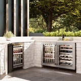 ZLINE 24 in. Touchstone Dual Zone 44 Bottle Wine Cooler with Satin Stainless Steel Glass Door (RWDO-SN-24)