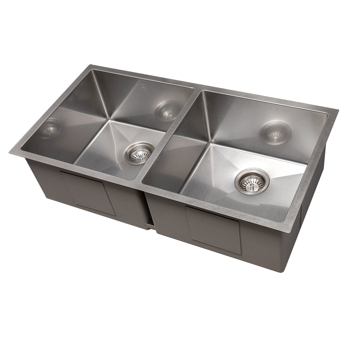 ZLINE 36 in. Anton Undermount Double Bowl Satin Stainless Steel Kitchen Sink with Bottom Grid (SR50D-36S)