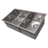 ZLINE 36 in. Chamonix Undermount Double Bowl Satin Stainless Steel Kitchen Sink with Bottom Grid (SR60D-36S)