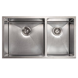 ZLINE 36 in. Chamonix Undermount Double Bowl Satin Stainless Steel Kitchen Sink with Bottom Grid (SR60D-36S)