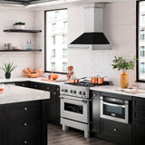 ZLINE 30" Fingerprint Resistant Stainless Steel Range Hood with Black Matte Shell (8654SNX-BLM-30)