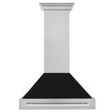 ZLINE 36" Fingerprint Resistant Stainless Steel Range Hood with Black Matte Shell (8654SNX-BLM-36)