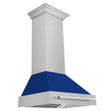 ZLINE 30" Fingerprint Resistant Stainless Steel Range Hood with Blue Gloss Shell (8654SNX-BG30)