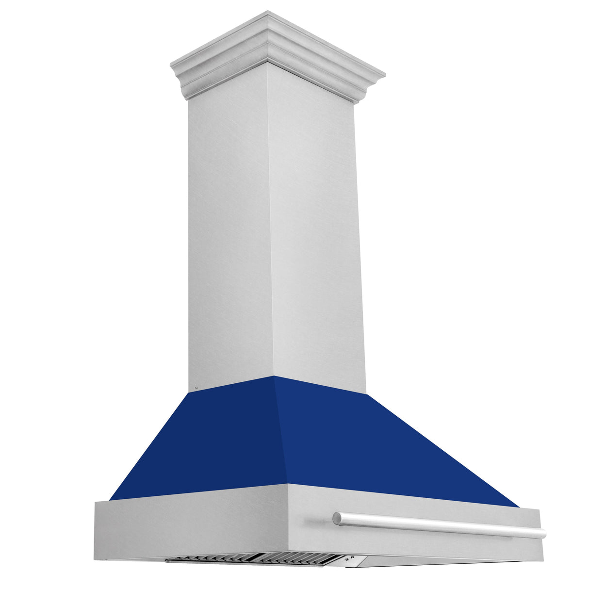 ZLINE 36" Fingerprint Resistant Stainless Steel Range Hood with Blue Gloss Shell (8654SNX-BG36)