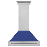 ZLINE 36" Fingerprint Resistant Stainless Steel Range Hood with Blue Matte Shell (8654SNX-BM36)