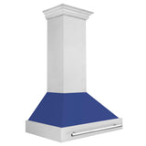 ZLINE 36" Fingerprint Resistant Stainless Steel Range Hood with Blue Matte Shell (8654SNX-BM36)