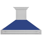 ZLINE 48" Fingerprint Resistant Stainless Steel Range Hood with Blue Matte Shell (8654SNX-BM48)