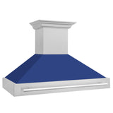 ZLINE 48" Fingerprint Resistant Stainless Steel Range Hood with Blue Matte Shell (8654SNX-BM48)
