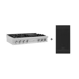 ZLINE 48 in. Legacy Gas Rangetop with 7 Burners and Porcelain Cooktop in Satin Stainless Steel with Griddle (RTS-GR-48)