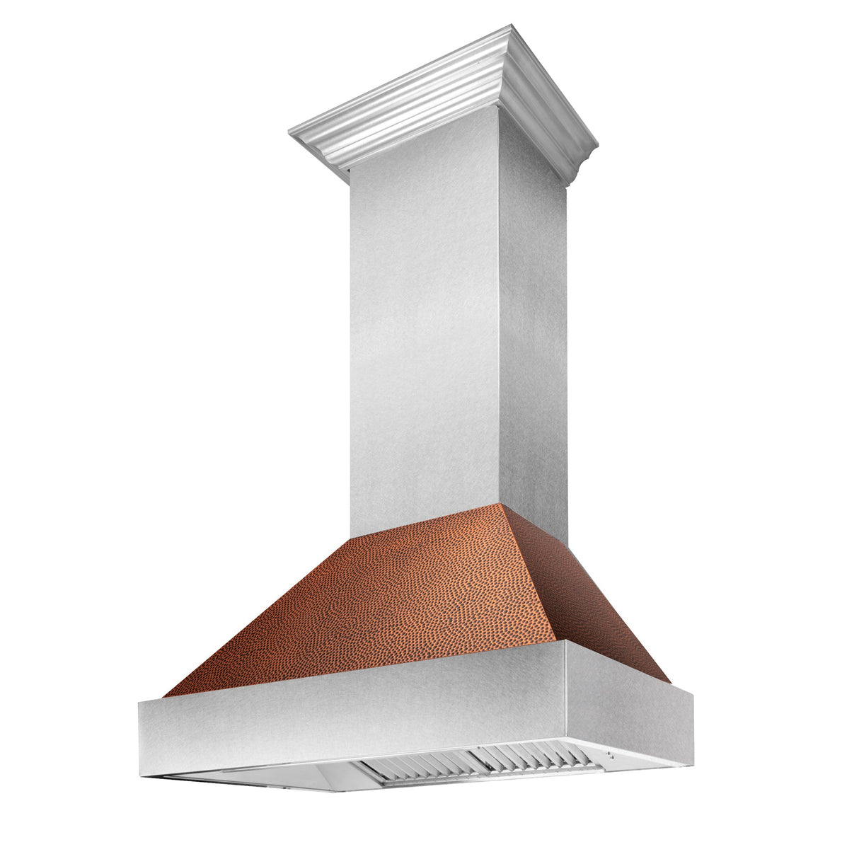 30" Ducted Fingerprint Resistant Stainless Steel Range Hood with Hand-Hammered Copper Shell (8654HH-30)
