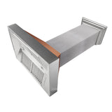 36" Ducted Fingerprint Resistant Stainless Steel Range Hood with Hand-Hammered Copper Shell (8654HH-36)