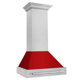 ZLINE 30" Fingerprint Resistant Stainless Steel Range Hood with Red Gloss Shell (8654SNX-RG30)