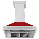 ZLINE 36" Fingerprint Resistant Stainless Steel Range Hood with Red Gloss Shell (8654SNX-RG36)