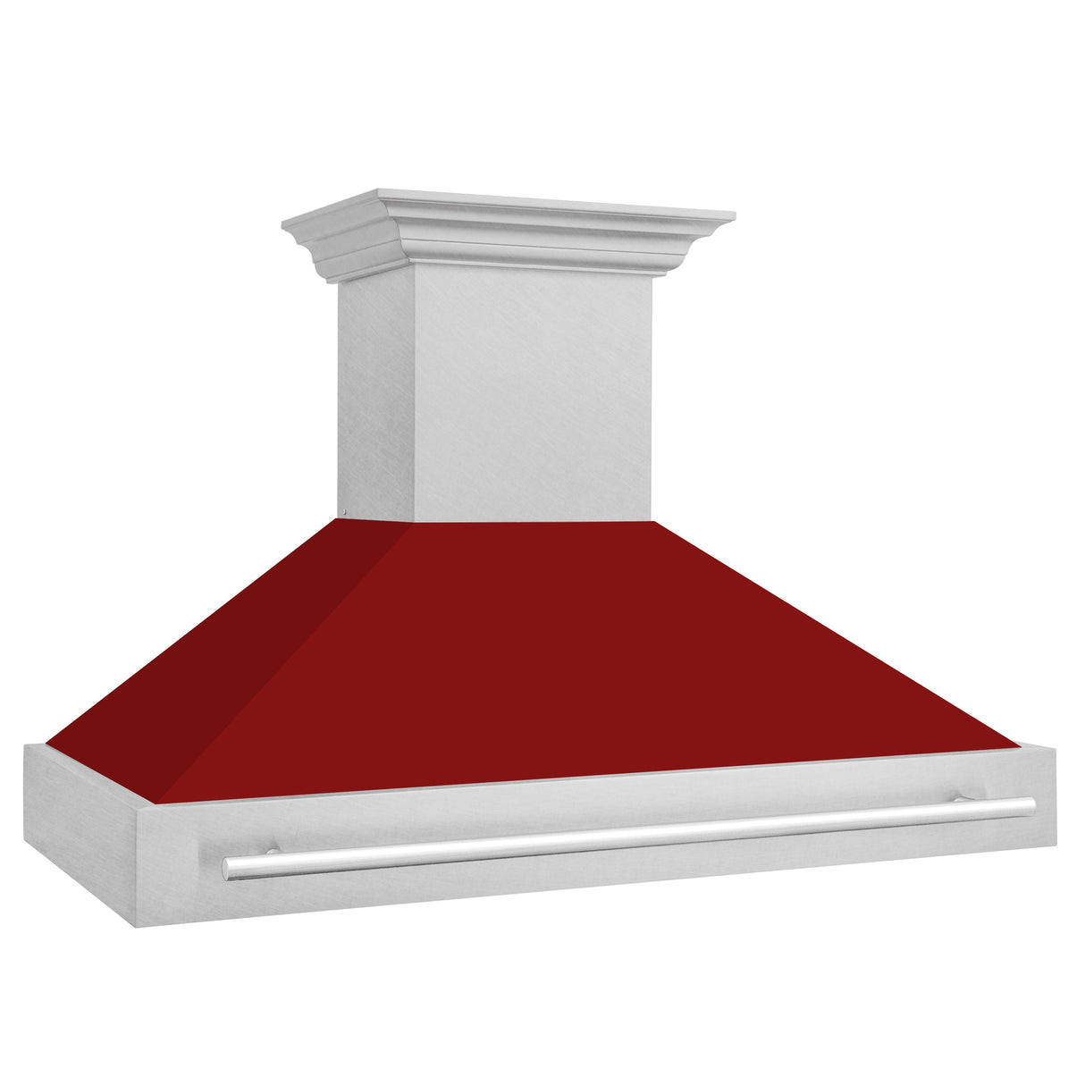 ZLINE 48" Fingerprint Resistant Stainless Steel Range Hood with Red Gloss Shell (8654SNX-RG48)