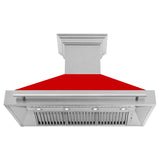 ZLINE 48" Fingerprint Resistant Stainless Steel Range Hood with Red Matte Shell (8654SNX-RM48)