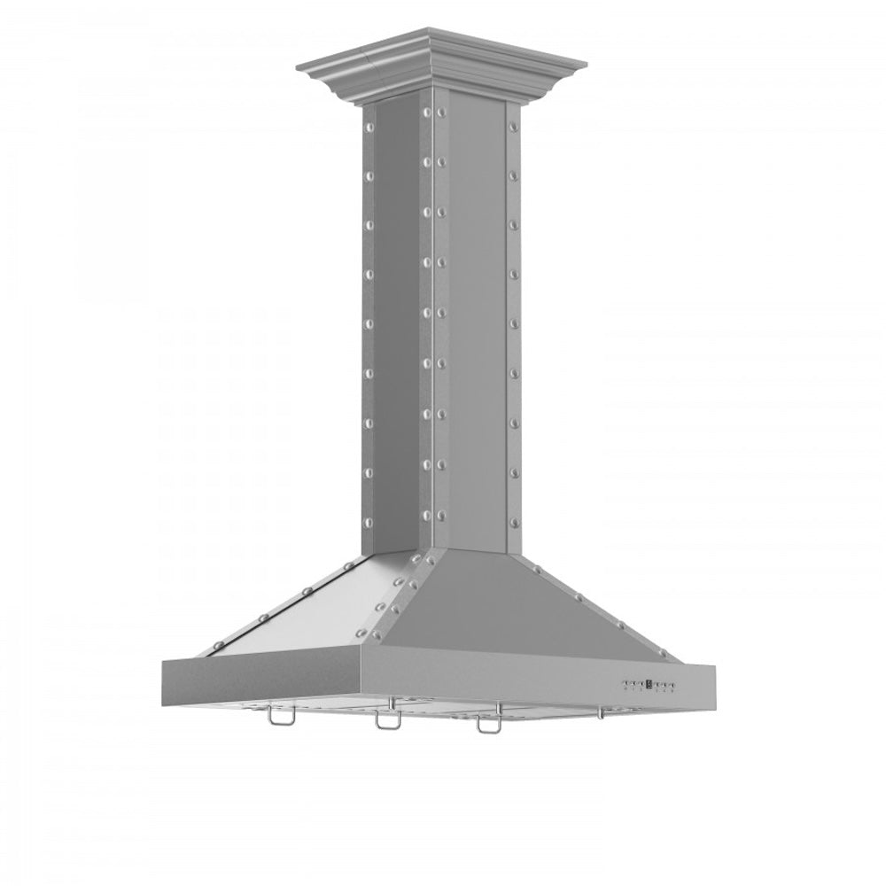 ZLINE 36 in. Designer Series Satin Stainless Steel Island Range Hood (KB2i-4SSXS-36)