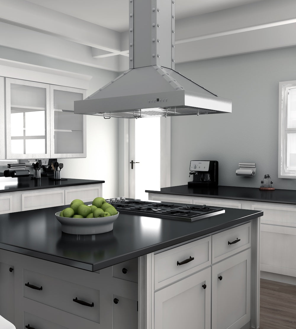 ZLINE 36 in. Designer Series Satin Stainless Steel Island Range Hood (KB2i-4SSXS-36)