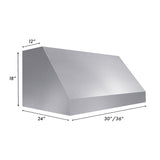 ZLINE 36" Fingerprint Resistant Stainless Steel Convertible Vent Under Cabinet Range Hood (8685S-36)