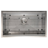 ZLINE 33 in. Garmisch Undermount Single Bowl Satin Stainless Steel Kitchen Sink with Bottom Grid and Accessories (SLS-33S)