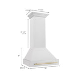 ZLINE Autograph Edition 30" Fingerprint Resistant Stainless Steel Range Hood with Polished Gold Handle (8654SNZ-30-G)