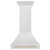 ZLINE Autograph Edition 30" Fingerprint Resistant Stainless Steel Range Hood with Polished Gold Handle (8654SNZ-30-G)