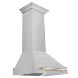 ZLINE Autograph Edition 30" Fingerprint Resistant Stainless Steel Range Hood with Polished Gold Handle (8654SNZ-30-G)