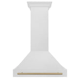 ZLINE Autograph Edition 36" Fingerprint Resistant Stainless Steel Range Hood with Champagne Bronze Handle (8654SNZ-36-CB)
