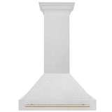 ZLINE Autograph Edition 36" Fingerprint Resistant Stainless Steel Range Hood with Polished Gold Handle (8654SNZ-36-G)