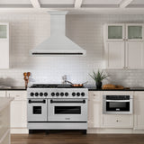 ZLINE Autograph Edition 48" Fingerprint Resistant Stainless Steel Range Hood with Matte Black Handle (8654SNZ-48-MB)