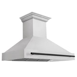ZLINE Autograph Edition 48" Fingerprint Resistant Stainless Steel Range Hood with Matte Black Handle (8654SNZ-48-MB)