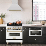 ZLINE Autograph Edition 30" Fingerprint Resistant Stainless Steel Range Hood with Champagne Bronze Handle (8654SNZ-30-CB)