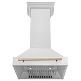 ZLINE Autograph Edition 30" Fingerprint Resistant Stainless Steel Range Hood with Champagne Bronze Handle (8654SNZ-30-CB)