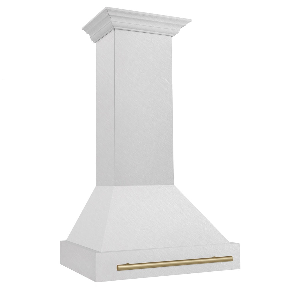 ZLINE Autograph Edition 30" Fingerprint Resistant Stainless Steel Range Hood with Champagne Bronze Handle (8654SNZ-30-CB)