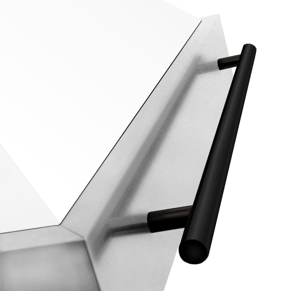 ZLINE Autograph Edition 30" Fingerprint Resistant Stainless Steel Range Hood with White Matte Shell and Matte Black Handle (8654SNZ-WM30-MB)