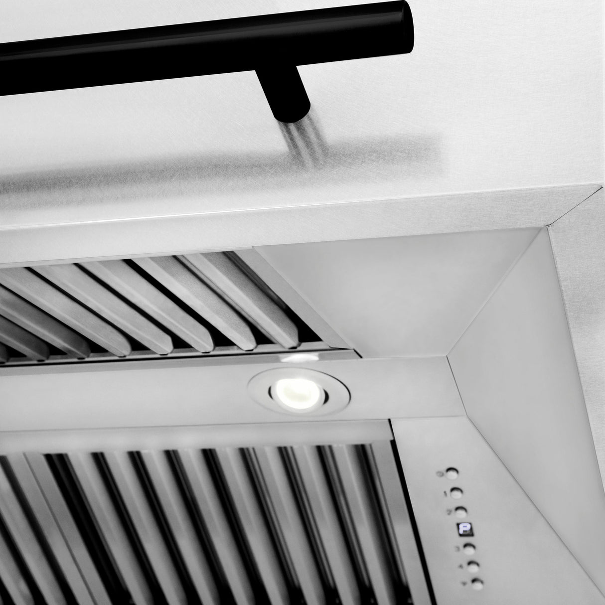 ZLINE Autograph Edition 36" Fingerprint Resistant Stainless Steel Range Hood with White Matte Shell and Matte Black Handle (8654SNZ-WM36-MB)