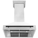 ZLINE Autograph Edition 36" Fingerprint Resistant Stainless Steel Range Hood with White Matte Shell and Matte Black Handle (8654SNZ-WM36-MB)