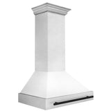 ZLINE Autograph Edition 36" Fingerprint Resistant Stainless Steel Range Hood with White Matte Shell and Matte Black Handle (8654SNZ-WM36-MB)