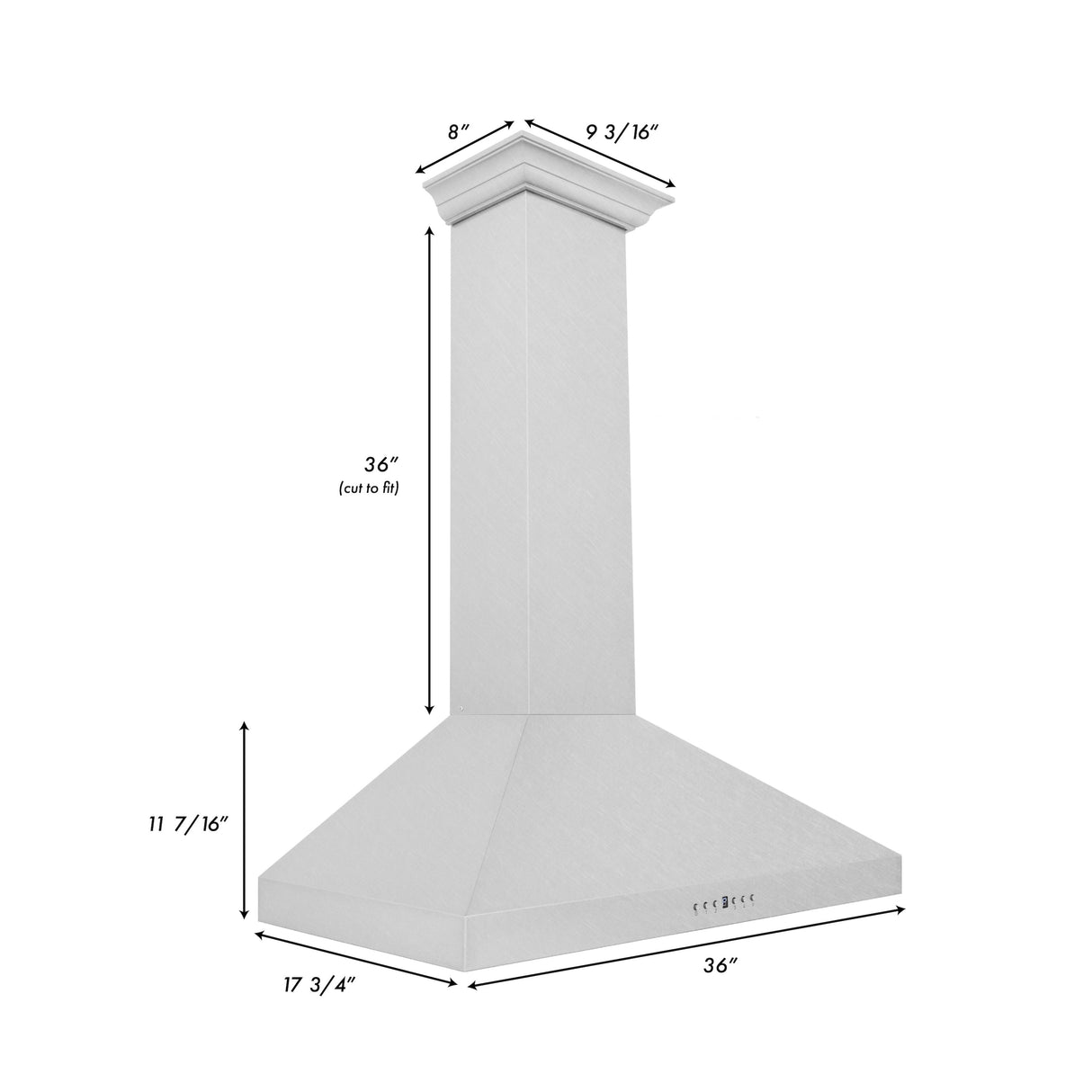 ZLINE 36" Convertible Vent Wall Mount Range Hood in Fingerprint Resistant Stainless Steel (8KL3S-36)