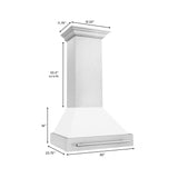 ZLINE 30" Fingerprint Resistant Stainless Steel Range Hood with White Matte Shell (8654SNX-WM30)